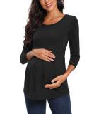 Love2Mi Women's Maternity Nursing Shirt Top - Wrap Layered Design, Stop Maternity - Black, Size S - Buy Online on GoSupps.com