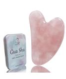 Rose Quartz Gua Sha Facial Tool - Jade Stone Massager for Puffiness Reduction Muscle Tension Relief & Jawline Sculpting | Best Skin Care Tool - Buy Online on GoSupps.com
