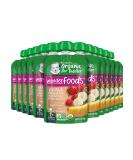 Gerber Organic Baby Food Pouches - WonderFoods Banana Red Berries Granola 3.5oz (Pack of 12) - Buy Online on GoSupps.com
