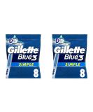 Gillette Blue 3 Disposable Razors for Men - 8 Triple Blade Razors with Moisture Strips (2 Packs) - Buy Online on GoSupps.com