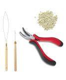Hair Extension Tool Kit with Bead Device, Silicone Lined Links, Curved Hair Plier - Beige - Buy Online on GoSupps.com