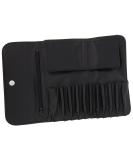 Kosmetex Empty Cosmetic Brush Bag for 11 Brushes - Black Imitation Leather Case with Zip Compartment - Buy Online on GoSupps.com