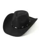 Lanzom Classic Felt Wide Brim Western Cowboy Hat - Black Medium - Buy Online on GoSupps.com