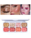 8 Colors Blusher Highlighter Makeup Palette | Waterproof Matte & Shimmer Blush Bronzer & Eyeshadow for a Flawless Finish - Buy Online on GoSupps.com
