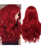 Amnenl Long Wavy Red Wig for Women - Synthetic Hair Replacement for Halloween & Cosplay - Buy Online on GoSupps.com