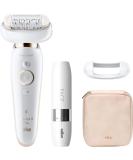 Buy Braun Silk- pil 9 Flex Epilator for Women - Wireless Hair Remover with Flexible Head & Face Hair Remover 40 Tweezers - Model 9-005 in White/Gold - Buy Online on GoSupps.com