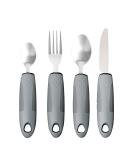 Jetisva Easy Grip Cutlery Set - Disability Aids for Arthritis - Adaptive Eating Utensils for Disabled and Elderly - Gray, Set of 4 - Buy Online on GoSupps.com