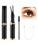 Heated Eyelash Curler - Mini Electric USB Rechargeable Beauty Tool for Women - Portable Makeup Curling - Black - Buy Online on GoSupps.com