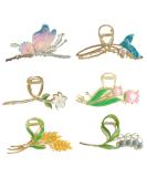 Buy 6-Piece Butterfly & Fishtail Hair Clip Set | Tulip & Large Flower Hair Accessories for Stylish Hairstyles - International Shipping - Buy Online on GoSupps.com