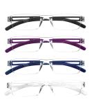 Cojwis 4 Pack TR90 Frameworkless Reading Glasses for Men & Women - Lightweight Anti-Blue Light Aid (4 Colors 3.5x Magnification) - Buy Online on GoSupps.com