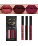 3Pcs Dark Red Purple Matte Liquid Lipstick Set - Long Lasting 24hr Smudge Proof Waterproof Lip Gloss Gift Set for Women (Set06) - Buy Online on GoSupps.com