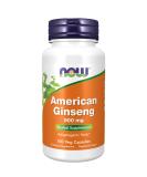 NOW American Ginseng 500mg Herbal Supplement - 100 Veg Capsules | Panax quinquefolius - Buy Online on GoSupps.com