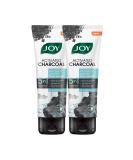 Joy Charcoal Face Wash for Oil Control & Dirty Removal - Activated Charcoal for Oily Skin | Fights Pollution Blackheads Acne & Pimples (2x100ml - Buy Online on GoSupps.com