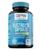 Buy Grow Vitamin Electrolyte Capsules - Sugar Free Electrolyte Supplements for Energy Endurance & Hydration - Keto Friendly - 100 Caps - International Shipping Available - Buy Online on GoSupps.com