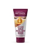 Retinol Gold Peel-Off Mask | Tightens Lifts & Hydrates Skin | Firm & Brighten with Real Gold & Flower Extracts - Luminous Finish - Buy Online on GoSupps.com