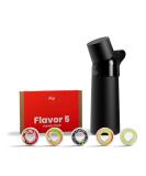 Air Up Steel Pitch Black Bottle (480ml) - 5 Sugar-Free Flavor Pods | Stainless Steel Drinking Bottle with Straw | Ideal for Carbonated Drinks | International Shipping Available - Buy Online on GoSupps.com