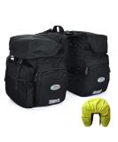ZTZ Canvas Cycling Bicycle Pannier Rack Trunk, Waterproof Roll-Up Bag in Black - Buy Online on GoSupps.com