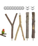 4 Piece Natural Wood Bird Toys Set - Perches Pencil Rods & Accessories for Parrots & Birds - 2 Specs 8 Washers & 4 Wing Nuts - Buy Online on GoSupps.com