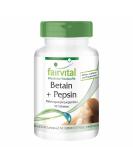 Fairvital | Betaine HCl with Pepsin - 650mg Betaine Hydrochloride per tablet - Digestive Enzymes - 90 Tablets - HIGH DOSE - Buy Online on GoSupps.com