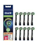 Oral-B CrossAction Black Edition Brush Heads with CleanMaximiser Bristles for Holistic Mouth Cleaning, Pack of 10 Black,green,yellow - Buy Online on GoSupps.com