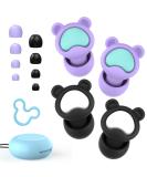 Kids Ear Plugs - 2 Pairs (6-12 yrs) | Reusable Silicone Noise Canceling Earplugs for Concerts Travel & Study | Black & Purple - Buy Online on GoSupps.com