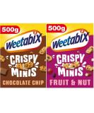 Weetabix Crispy Minis Fruit & Nut 500g and Weetabix Crispy Minis Chocolate Chip 500g (2 Pack Mixed Bundle) - Buy Online on GoSupps.com