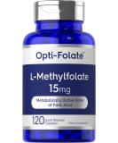 L Methylfolate 15mg | 120 Capsules | Max Potency | Opti-Folate 5-MTHF | Non-GMO & Gluten Free - Buy Online on GoSupps.com