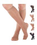 Knee High Compression Stockings Women 8-15mmHg for Flight Airplane Travel - Sheer Compression Support Stockings 8-15 mmHg for Women Circulation - Made in USA by Absolute Support - Beige, Large Large Beige - Buy Online on GoSupps.com