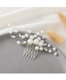 Latious Wedding Bride Pearl Hair Side Comb Silver Rhinestone Bridal Hair Clips Crystal Hair Pieces Hair Accessories for Women and Girls (Silver) - Buy Online on GoSupps.com
