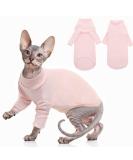 Pumyporeity Sphynx Cat Sweater - Soft Cotton Clothing for Hairless Cats | Breathable Skin-Friendly XL T-Shirt in Pink - Buy Online on GoSupps.com