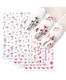 Doneace Flower Nail Art Stickers Decals Colorful Cheery Blossoms 3D Nail Sticker 8Sheets Spring Floral Leaves Adhesive Transfer Decals Slider Summer Nail Decorations for Acrylic Nails Nail Supplies - Buy Online on GoSupps.com