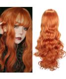 ColorfulPanda Long Orange Wavy Hair Wig - Perfect for Anime Cosplay and Halloween Parties | Synthetic Women's Wig in Ginger Color - Buy Online on GoSupps.com