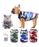 Shop TVmall 3-Piece Dog T-Shirts - 100% Cotton Camo Sports Shirts for Summer | Breathable Pet Fashion for Puppies & Small Dogs in Green Blue Red - Buy Online on GoSupps.com