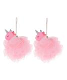 MERRYHAPY Unicorn Bath Ball Exfoliator Sponge - 2pcs Loofah for Infants | Bubble Bath & Body Scrubber for Baby Girls | Pink Bathing Essential - Buy Online on GoSupps.com