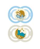 MAM Perfect Night Baby Pacifier | Glows in the Dark | Patented Nipple | 2 Pack for 16+ Months | Ideal for Boys - Buy Online on GoSupps.com