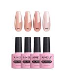 AIMEILI Gel Nail Polish Set Nude Gel Polish Set Soak Off UV LED Glossy Nail Salon Set Gel Varnish Nail Art Manicure Pedicure - Long Lasting & Easy to Apply 4pcs X 10ml - Kit22 KIT4-22 10 ml (Pack of 4) - Buy Online on GoSupps.com