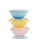 Buy Badabulle Set of 3 Funcolors Bowls with Lid & Non-Slip Suction Cup - 330ml Porridge Bowls for Kids | International Shipping - Buy Online on GoSupps.com