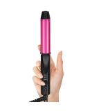 Dual Voltage Travel Ceramic Curling Iron - 1 Inch Mini Size Adjustable Temperature Keratin & Argan Oil - Perfect for Short Hair Includes Storage Bag Hot Pink - Buy Online on GoSupps.com