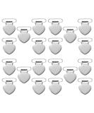 20pcs Heart Shaped Silver Pacifier Suspender Clips for Baby Teething Toys - 4 * 3cm - Buy Online on GoSupps.com