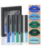 AMY'S DIARY Matte Plum Liquid Lipstick Set - 5 Pcs 24-Hour Waterproof Lip Stain for Women | Deep Blue Green Plum Shades - Buy Online on GoSupps.com