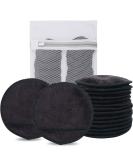 Kinhwa Smart Pads - 14 Reusable Microfiber Cotton Makeup Remover Pads | Washable Facial Cleaning Towels | Sustainable & Soft with Clothesack - Black - Buy Online on GoSupps.com
