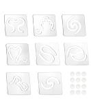 8Pcs Quilting Templates Set - Heart-Shaped Clockwork Key Feather Drop Swirl Design F - 1/8 Inch Thick - Non-Slip Grips - For Domestic Sewing Machines - Buy Online on GoSupps.com