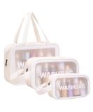 3 PCS Toiletry Bag Women Clear Wash Bag Waterproof Clear Travel Toiletry Bag Cosmetic Makeup Bags Girls Wash Bag Holiday Travel Bag for Toiletries Cosmetics Bag Transparent Bag(White) - Buy Online on GoSupps.com