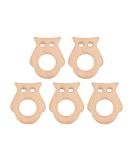 5Pcs Baby Teethers Owl Wooden Chewing Ring | Non-Toxic Robust DIY Jewelry Accessories & Baby Bite Stick - Buy Online on GoSupps.com