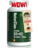 Vitamin D3 K2 capsules highly dose - 20000i.e.+ Vitamin K2 MK7 200 MCG Pro dose vitamin D 180 vegetarian capsules without additives produced in Germany - Buy Online on GoSupps.com
