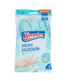 Spontex Reusable Gloves Hands Soft with Almond Oil L Blue L 8 - 8/5 L (Pack of 1) - Buy Online on GoSupps.com