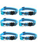 Hepplly 6-Pack Quick Release Reflective Cat Collars with Bell - Light Blue | Safe & Stylish Kitten Accessories for International Shipping - Buy Online on GoSupps.com