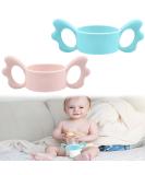 Buy Silicone Baby Bottle Handles - Wide Neck 2PCs Pink & Blue - Durable & Easy Grip for Infants - Buy Online on GoSupps.com