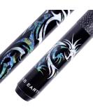 AB Earth 58 inch Hand-Painted Series 2-Piece Billiard Pool Cue Stick with Irish Linen Wrap Black 19oz - Buy Online on GoSupps.com