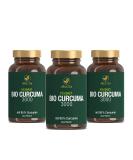 Vitaciv Organic Curcuma 3000 - High Dose Turmeric Curcumin Extract 95% - Vegan 180 Capsules (3 Pack) | Enhanced Bioavailability with Piperine | No Magnesium Stearate - Buy Online on GoSupps.com
